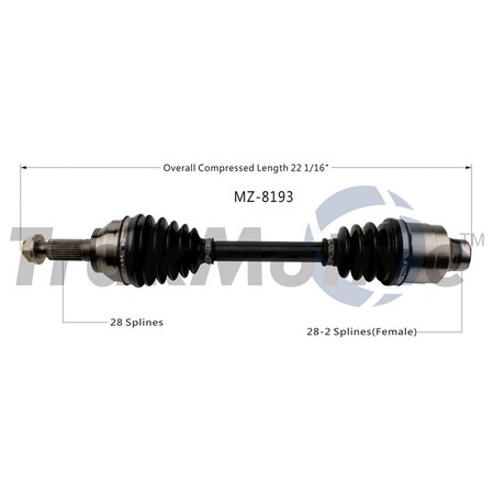 Surtrack Axle Cv Axle Shaft, Mz-8193 MZ-8193